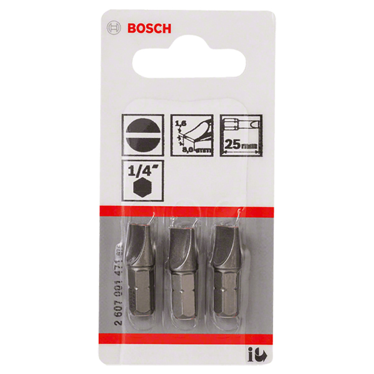 Набор бит Bosch S1.6х8.0х25мм 3шт (471) — Фото 1