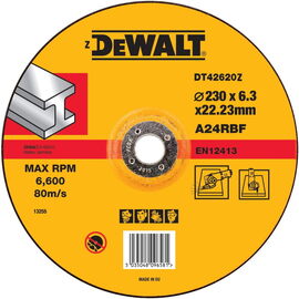 Круг шлифовальный по металлу DeWalt Industrial DT42620Z 230х6.3x22.2мм