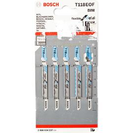 Набор пилок для лобзика по металлу Bosch T118EOF 83мм 5шт (237) — Фото 1