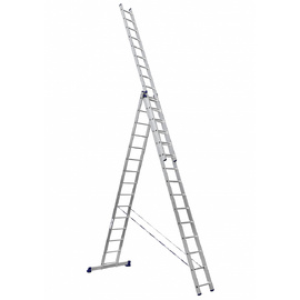 Лестница алюминиевая Алюмет трехсекционная 3x15 ступеней (6315)