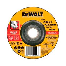 Круг шлифовальный по металлу DeWalt DT43911 125x3x22.2мм