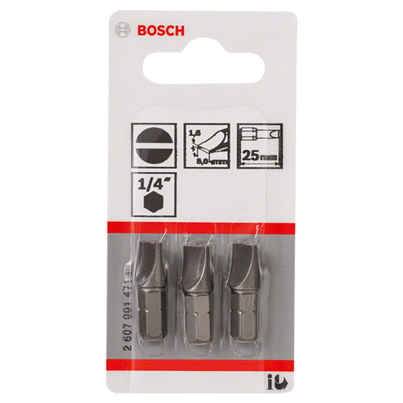 Набор бит Bosch S1.6х8.0х25мм 3шт (471) — Фото 2